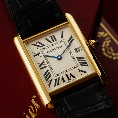 cartier tank watch with date